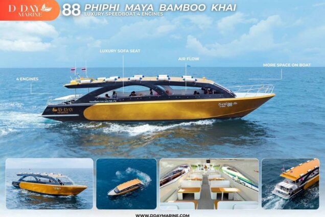 Phi Phi Maya Bay Bamboo +Khai by Luxery Speedboat 4 Engine marine88